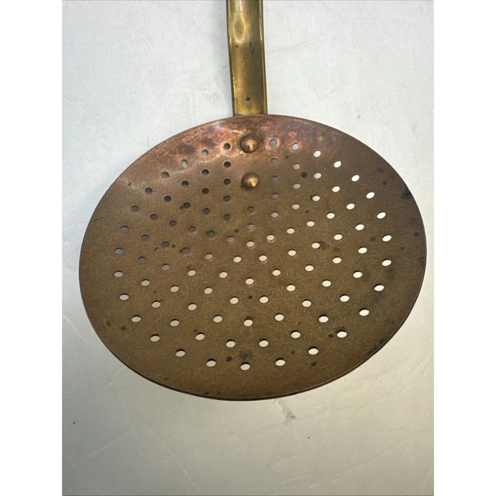 Vintage 5 Pc French Copper Kitchen Utensil Wall Hanging Set MCM Farmhouse Decor